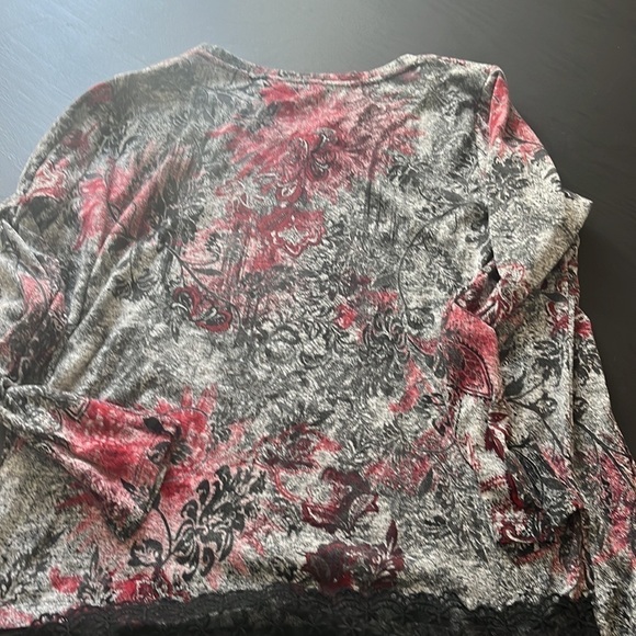 Northern reflections, Floral long sleeve stretchy lace top, XXL​​​ - Picture 5 of 6